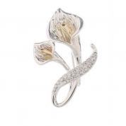  Brooch - 2 Callas, Lily collection (silvery, golden)