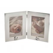  Silver plated double photo frame 10x15cm.