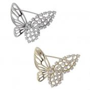  Brooch - Butterfly with CZ (golden or silvery)