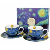  Setti - posliiniset teekupit ja lautaset, Vincent van Gogh (Tähtinen yö)
