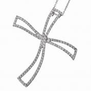Necklace - Elegance, cross white