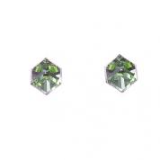Earrings - Cube, green 0,5cm.