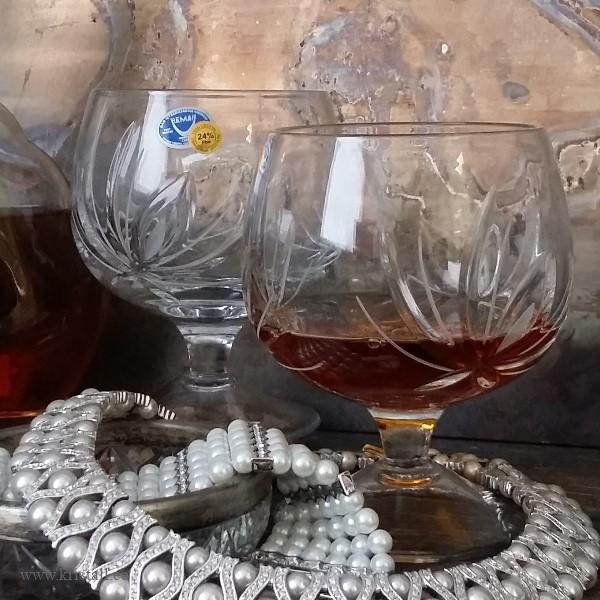 Crystal brandy glasses 300ml. - Karlev