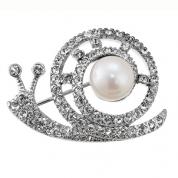 Brooch - Snail with pearl