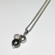 Necklace - grey pearls