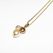 Necklace - pearls, golden