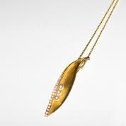 Necklace - leaf, golden