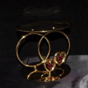Candleholder - 2 hearts, red