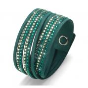  Bracelet - Double Cut Alcantara, dark green
