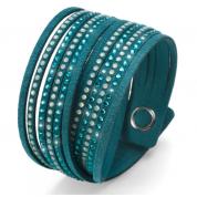  Bracelet - Double Cut Alcantara, dark turquoise