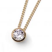  Necklace - Solitaire, golden (white)