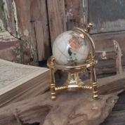  Globe 5 cm. - white opal, golden