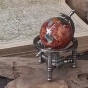  Globe 5cm. - orange opal, silver