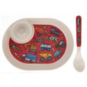 Kids feeding set plate and spoon for kids - Cars 