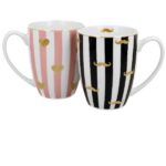 Porcelain mug Classic - golden hearts - Image 2