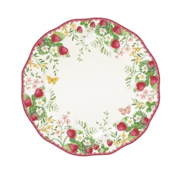 Portselantaldrik Jardin des Frises maasikad 20cm.