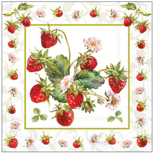 Salvrätikud "Maasikatega", 33x33 cm (20 tk)